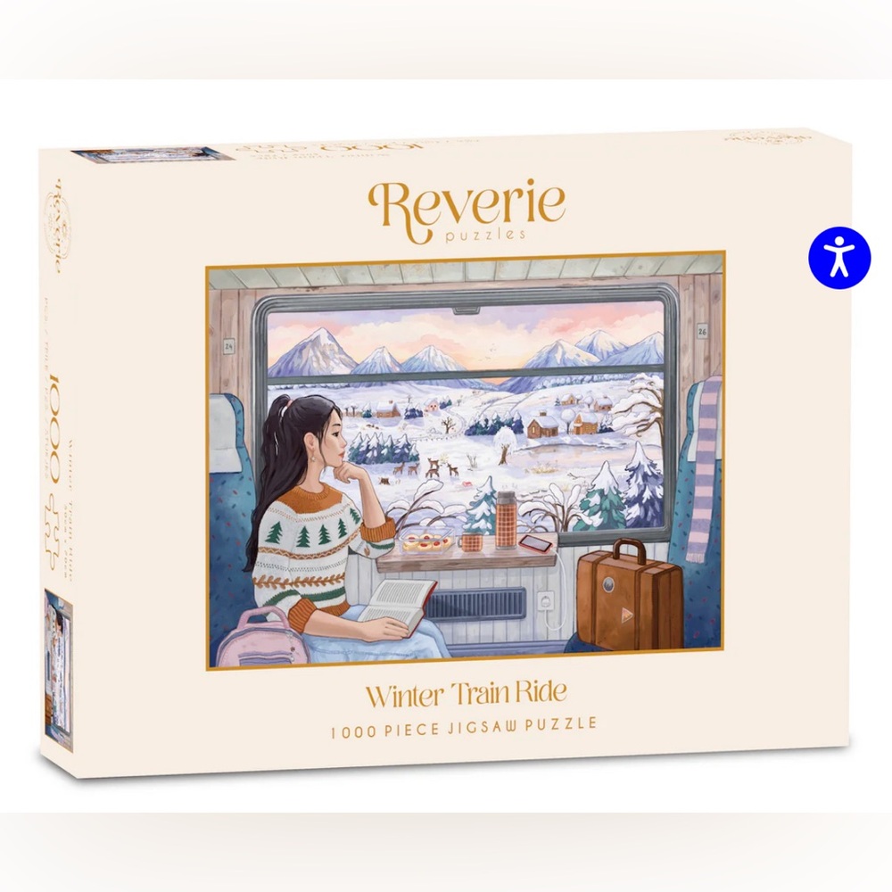 Reverie Puzzles Winter Train Ride | 1,000 Piece Jigsaw Puzzle